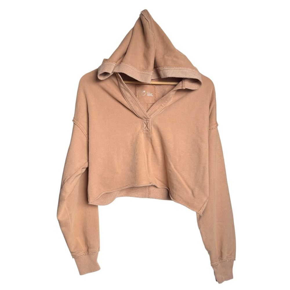 Aerie Cropped Hoodie As Seen On Abby From Ginny and Georgia Women Size XS Tan